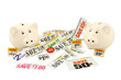 Foto: Two Piggy Banks With Money Saving Coupons And Deals Two Piggy Banks With Money Saving Coupons And Deals