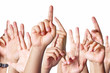 Hands raised together