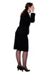 Businesswoman with her hand to her ear