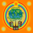 Abstract tree within a rainbow