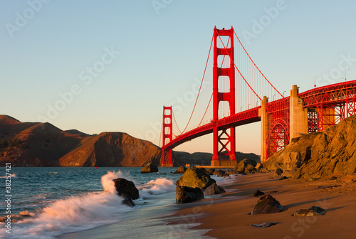 Photo: Golden Gate Bridge in San Francisco at sunset Golden Gate Bridge in San Francisco at sunset