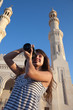 Travel photographer with digital camera