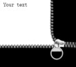 zipper black and white concept.