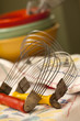 Mid-century baking bowls and vintage utensils