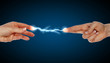 Human hands in contact