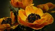 Orange Anemonen öffnen und vergehen im Zeitraffer