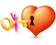 Vector: Heart with keyhole and key Heart with keyhole and key