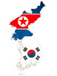 Map of North and South Korea