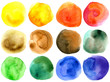 Abstract hand drawn watercolor circles