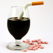 No, alcohol, cigarettes, drugs
