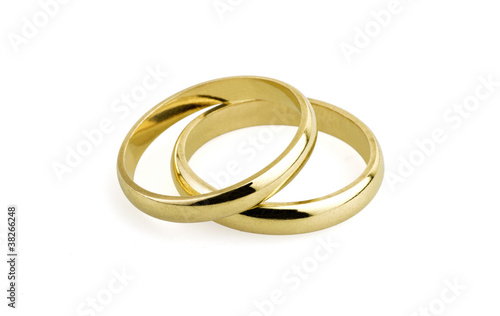 Photo: old wedding rings (clipping path ) old wedding rings (clipping path )