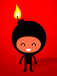 Vektor: Happy Smiling Lit Bomb Happy Smiling Lit Bomb