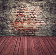 Interior with ancient wall Interior with ancient wall