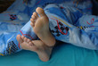 Female feet in bed Female feet in bed