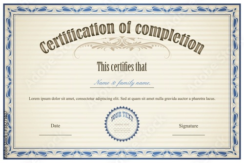 Vector: Certificate of Completion Certificate of Completion