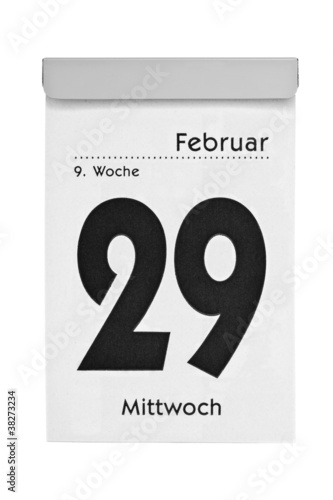 Foto: Schaltjahr 2012 - Datum auf Abreißkalender Schaltjahr 2012 - Datum auf Abreißkalender