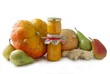 pumpkin with pears and ginger root for cooking jam