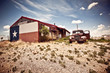 Photo: Abandoned restaraunt on route 66 road in USA Abandoned restaraunt on route 66 road in USA