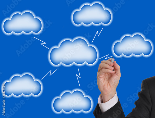 Photo: Blank cloud computing for your text Blank cloud computing for your text