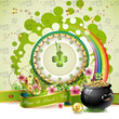 St. Patrick's Day card design with clock St. Patrick's Day card design with clock