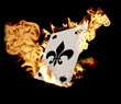 Burning Card illustration over black background