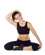 Young woman doing fitness exercises