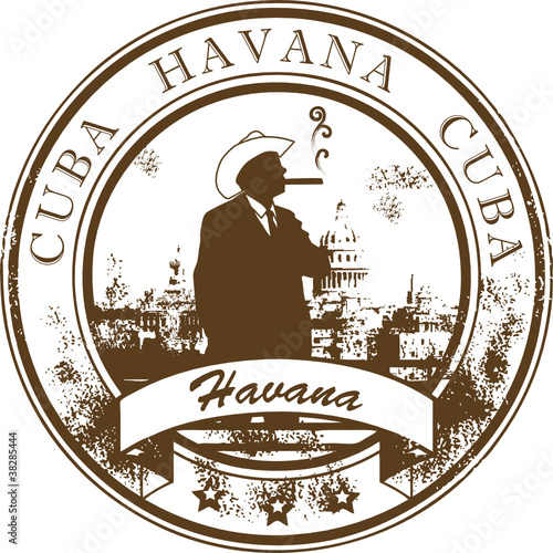 Vector: Stamp with Cuba, Havana inside, vector Stamp with Cuba, Havana inside, vector