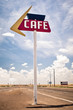 Cafe sign along historic Route 66 in Texas.