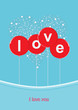 nice illustration featuring the word LOVE in big red balloons