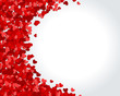 Red hearts confetti vector background Red hearts confetti vector background