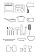 küchenutensilien symbol set