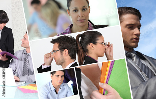 Photo: A collage of business professionals at work A collage of business professionals at work
