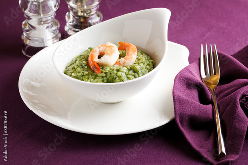 Photo: Rice with greens and shrimps Rice with greens and shrimps