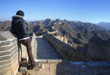 Beautiful girl standing on the Great Wall of China - Simatai