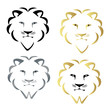 Set of faces lions logo