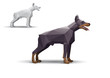 Doberman stylized triangle polygonal model