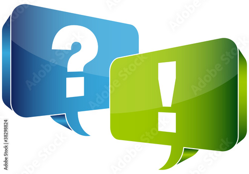 Vektor: Speech Bubbles Question & Answer Blue/Green Speech Bubbles Question & Answer Blue/Green