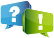 Speech Bubbles Question Blue & Answer Green