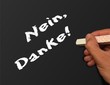 Tafel mit Hand - nein danke