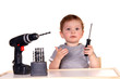 Baby Kind mit Werkzeug,