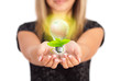 Woman hands holding ECO sign Woman hands holding ECO sign