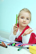 girl is drawing