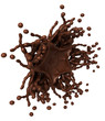 Hot chocolate Splashes: Liquid shape with drops