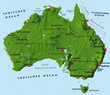 Australien mit Schummerung