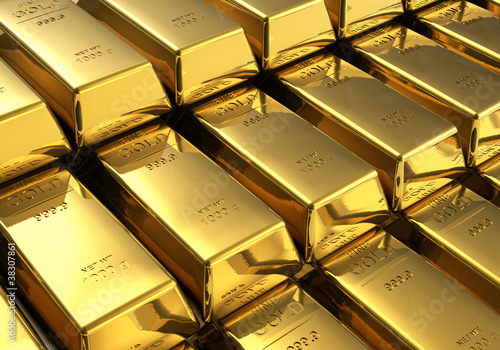 Photo: Stacks of gold bars Stacks of gold bars