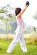 young woman workout outdoors