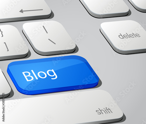 Vector: Blogging Keyboard Button Blogging Keyboard Button