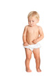 Photo: Toddler pointing with finger on tummy Toddler pointing with finger on tummy