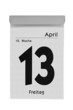 Photo: Abreißkalender zeigt Freitag den 13. Abreißkalender zeigt Freitag den 13.