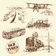 old times-original hand drawn set old times-original hand drawn set